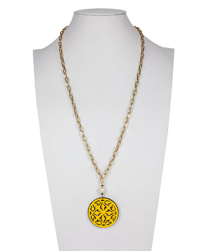 Patricia Nash Orianna Long Pendant Necklace - Leather Lace