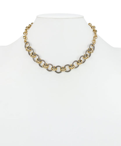 Patricia Nash Link Necklace | Caviar Collection | Antique Gold / Silver Ox