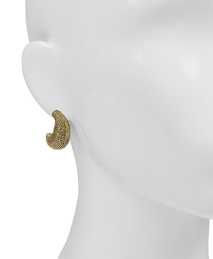 Patricia Nash J Hoop Earrings | Caviar Collection | Antique Gold