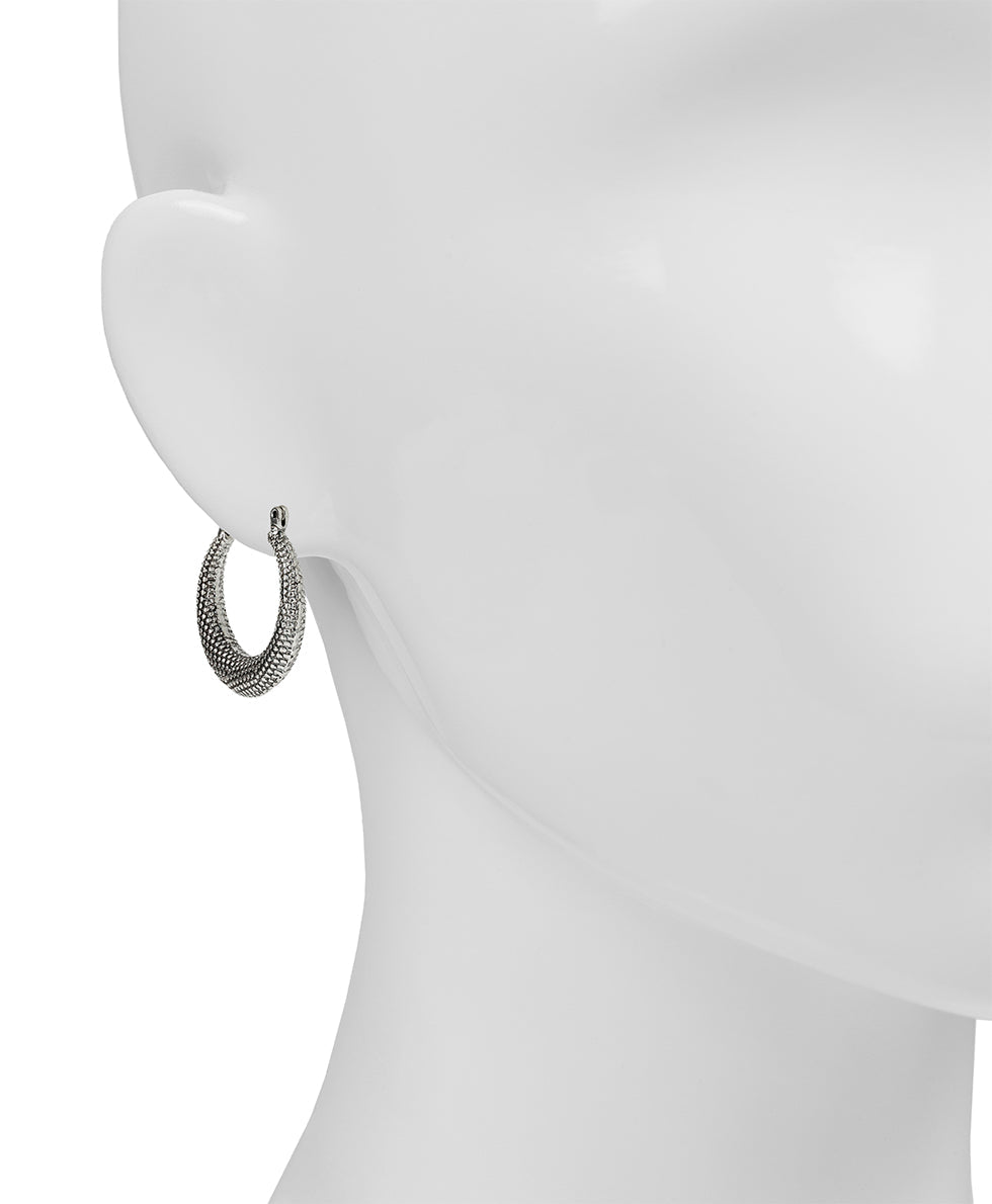 Patricia Nash Gypsy Hoop Earrings | Caviar Collection | Silver Ox