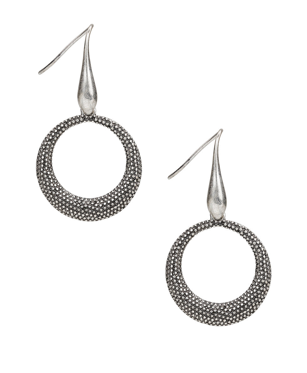 Patricia Nash Ring Drop Earrings | Caviar Collection | Silver Ox