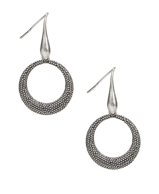 Patricia Nash Ring Drop Earrings | Caviar Collection | Silver Ox