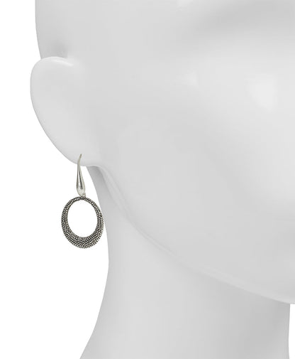 Patricia Nash Ring Drop Earrings | Caviar Collection | Silver Ox