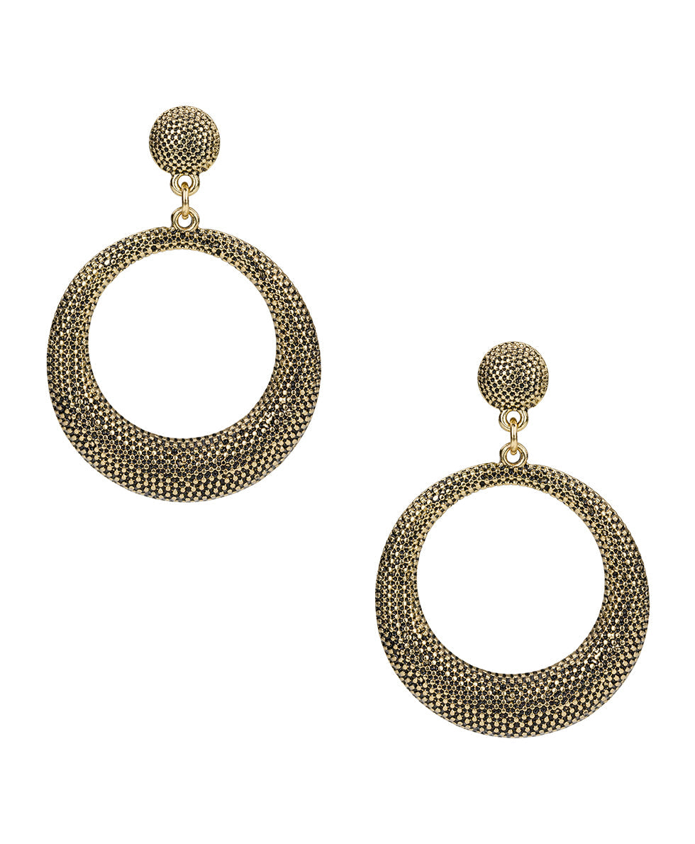 Patricia Nash Doorknocker Earrings | Caviar Collection | Antique Gold