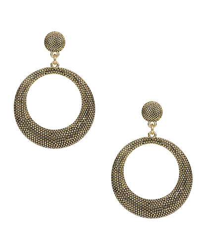 Patricia Nash Doorknocker Earrings | Caviar Collection | Antique Gold