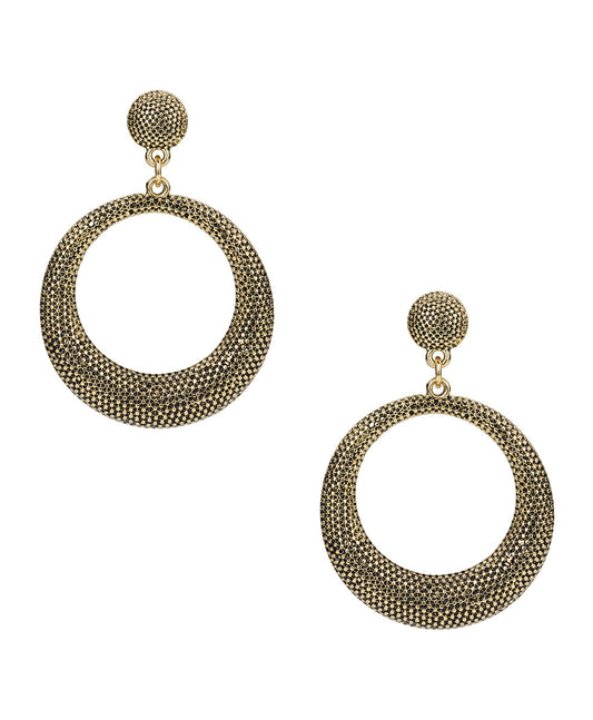 Patricia Nash Doorknocker Earrings | Caviar Collection | Antique Gold